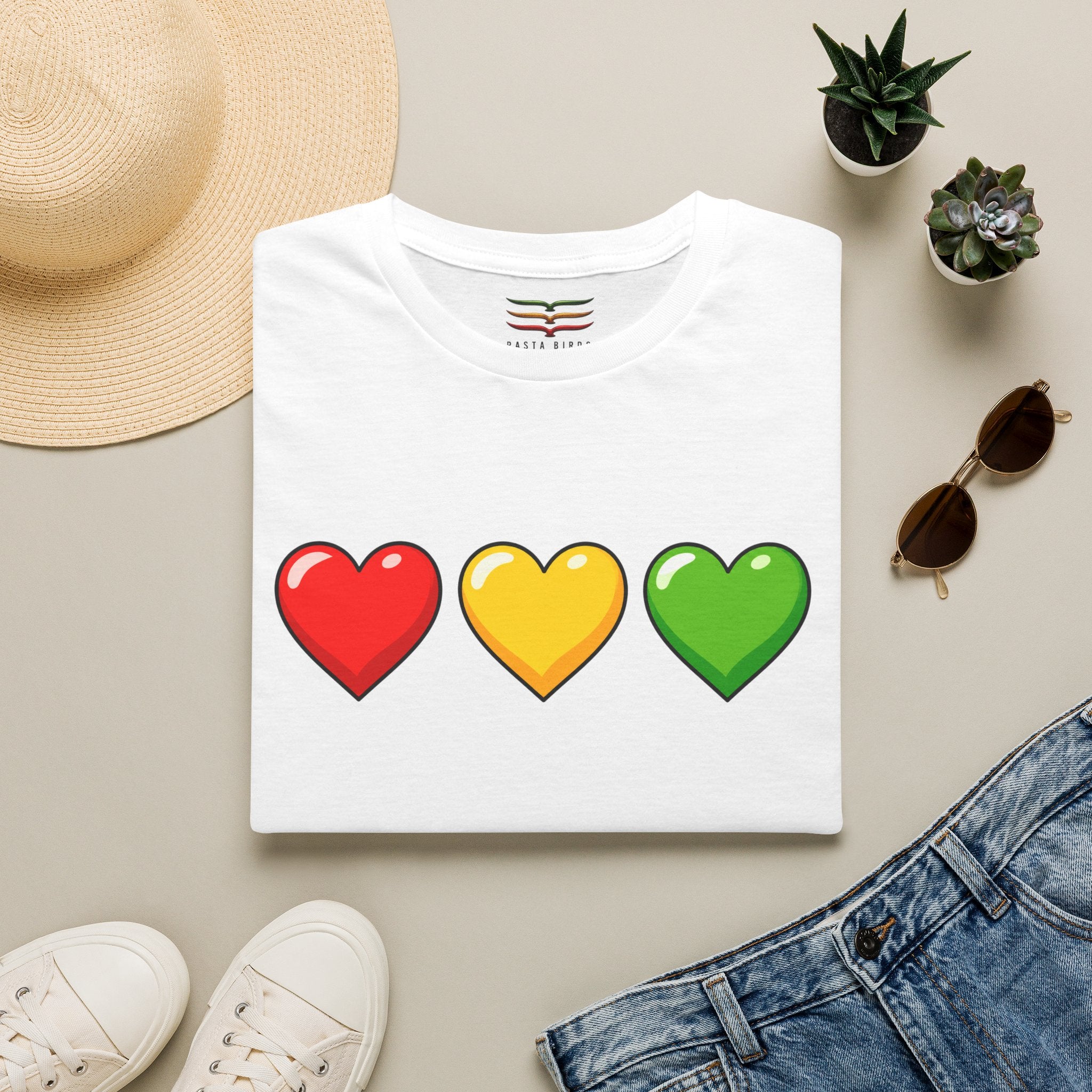 RASTA HEARTS TEE