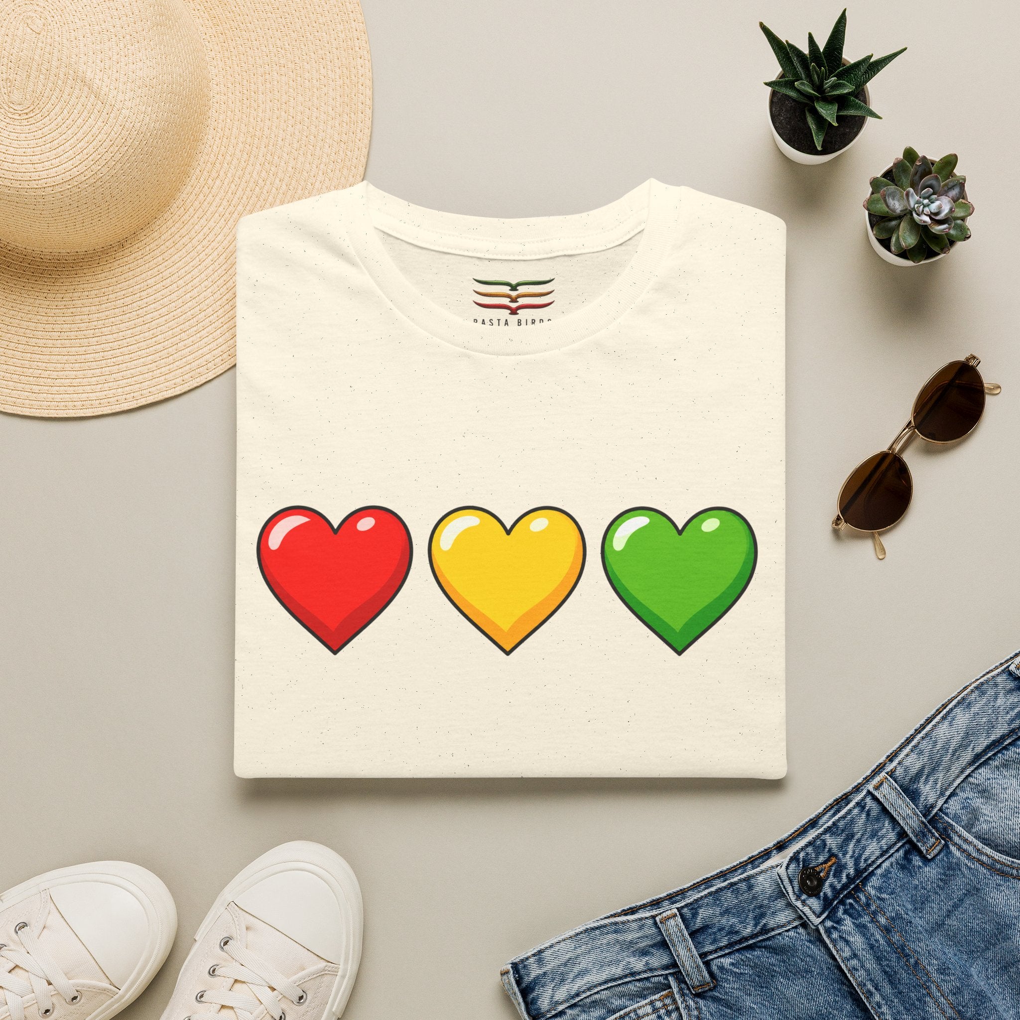 RASTA HEARTS TEE