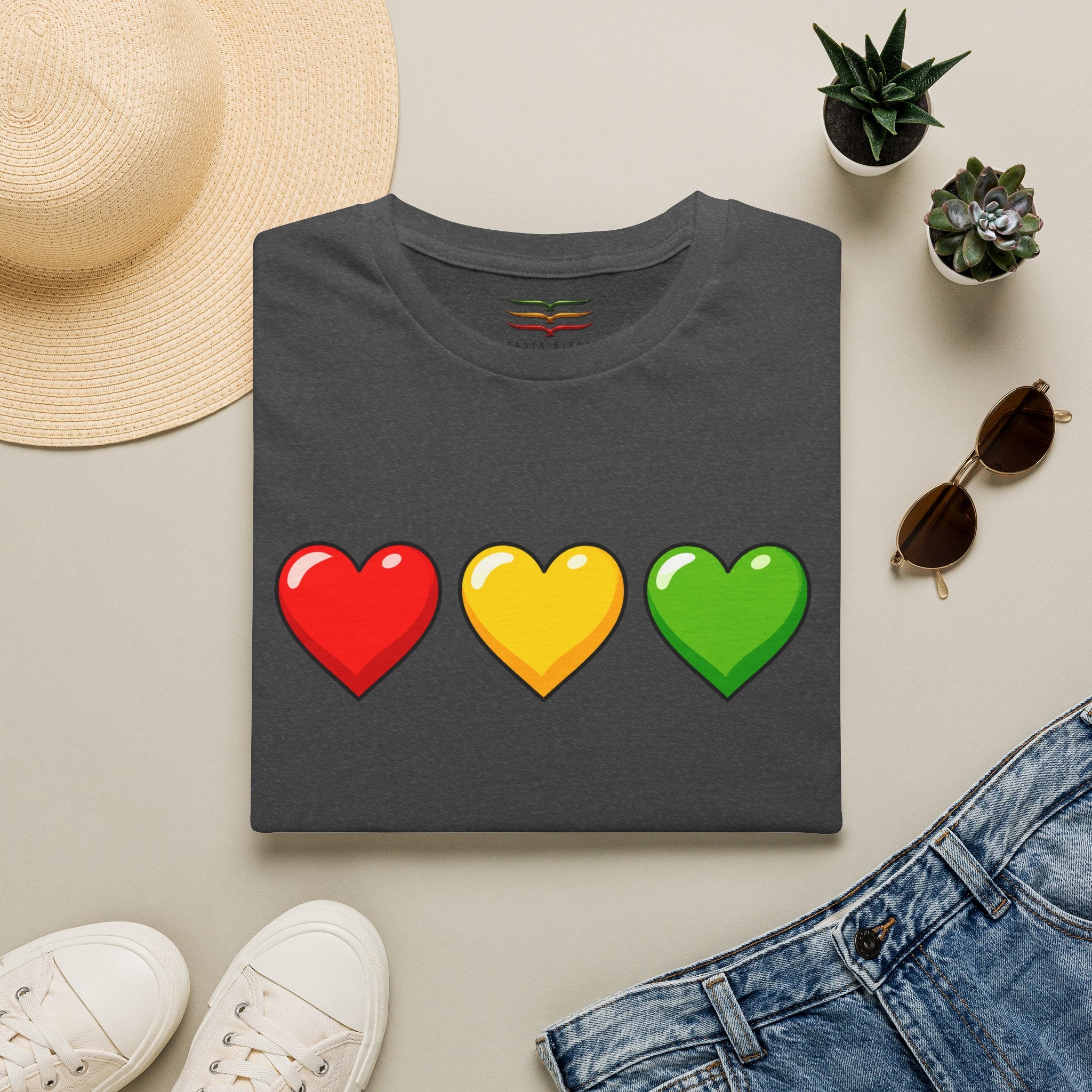 RASTA HEARTS TEE
