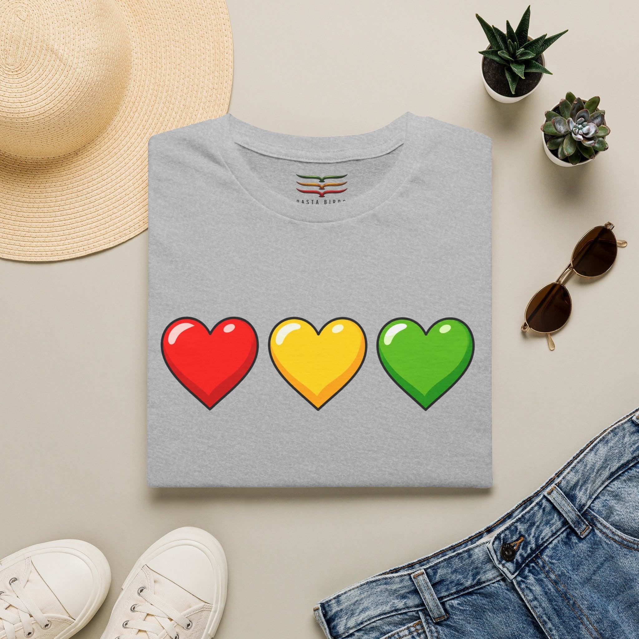 RASTA HEARTS TEE